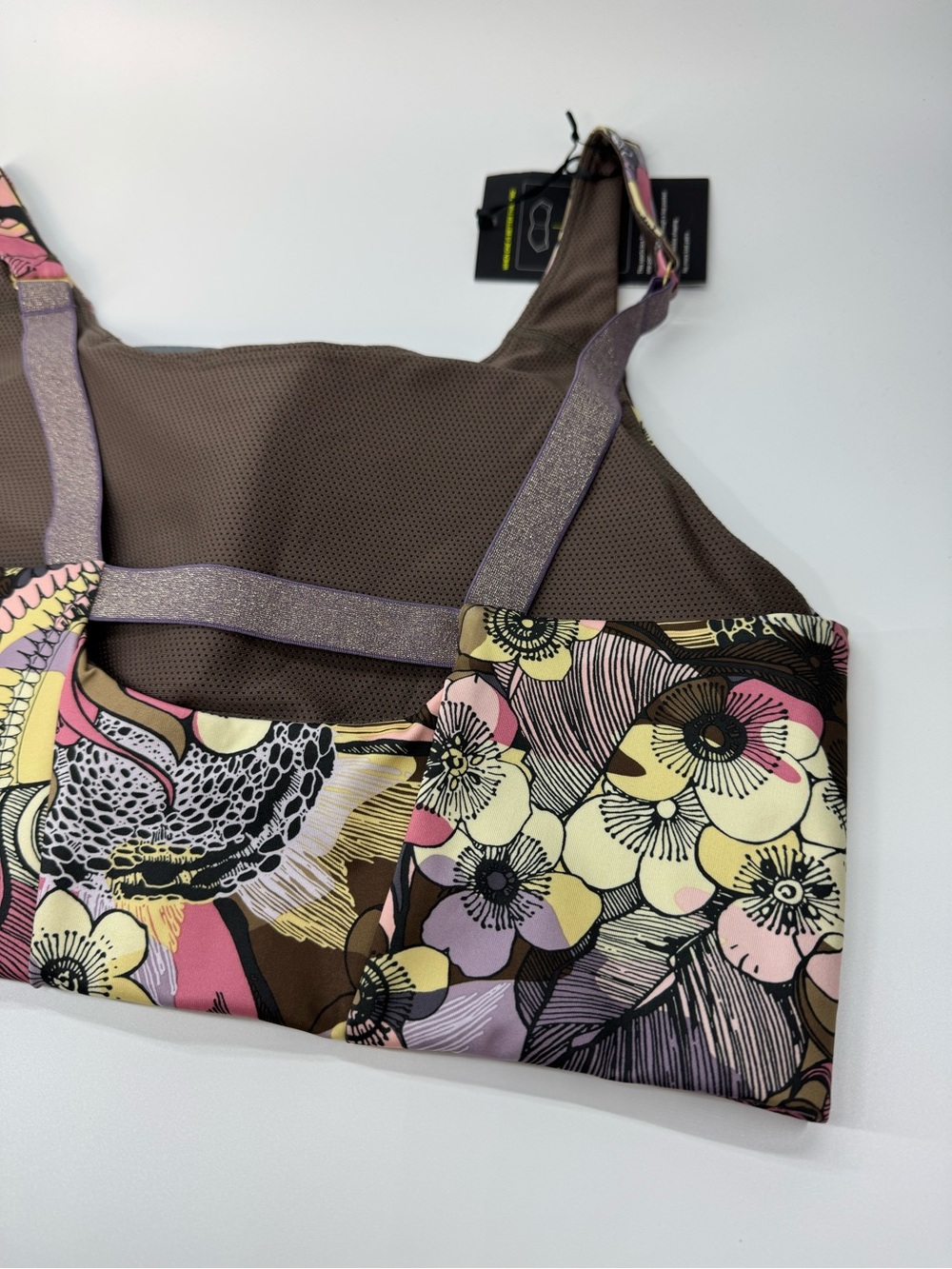 Nike Womens Multicolor Iron Stone Floral-Print Dri-FIT Padded Sports Bra Size XL - Picture 7 of 11